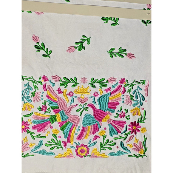 Table Runner Embroidered  Love Birds Bohemian Flowers 14"x72" Colorful NEW - Picture 2 of 3